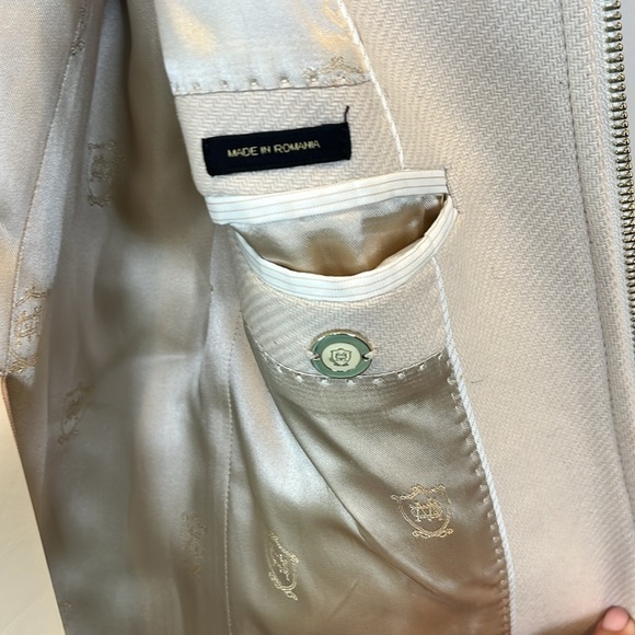 Massimo Dutti Wool Pea Coat Women's Size 4 Small Cream Fur Hood - Picture 10 of 11